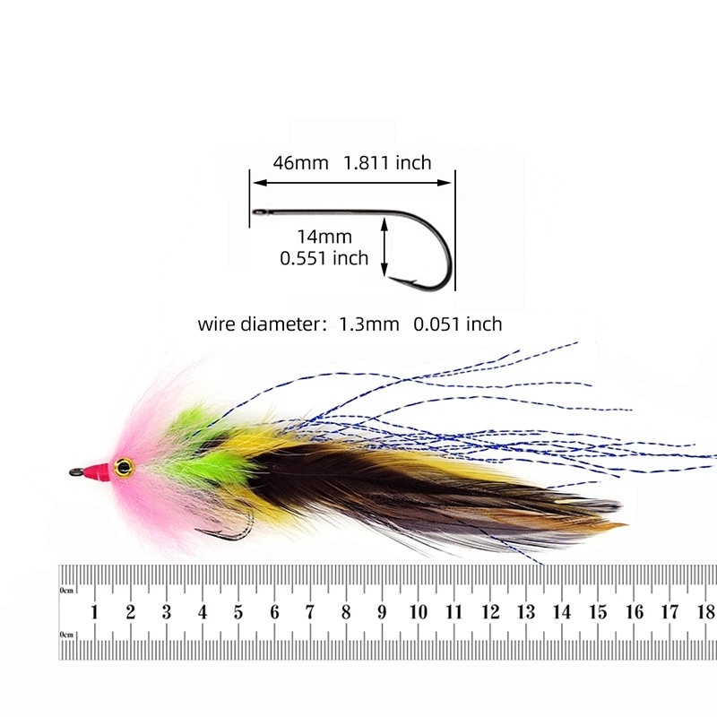 Colorful Dream Ribbon Fish Fly Hook Stainless Steel Live Bait Fly Fishing Lure Imitation Handmade Fly Tying – Fishing Lure – view 4