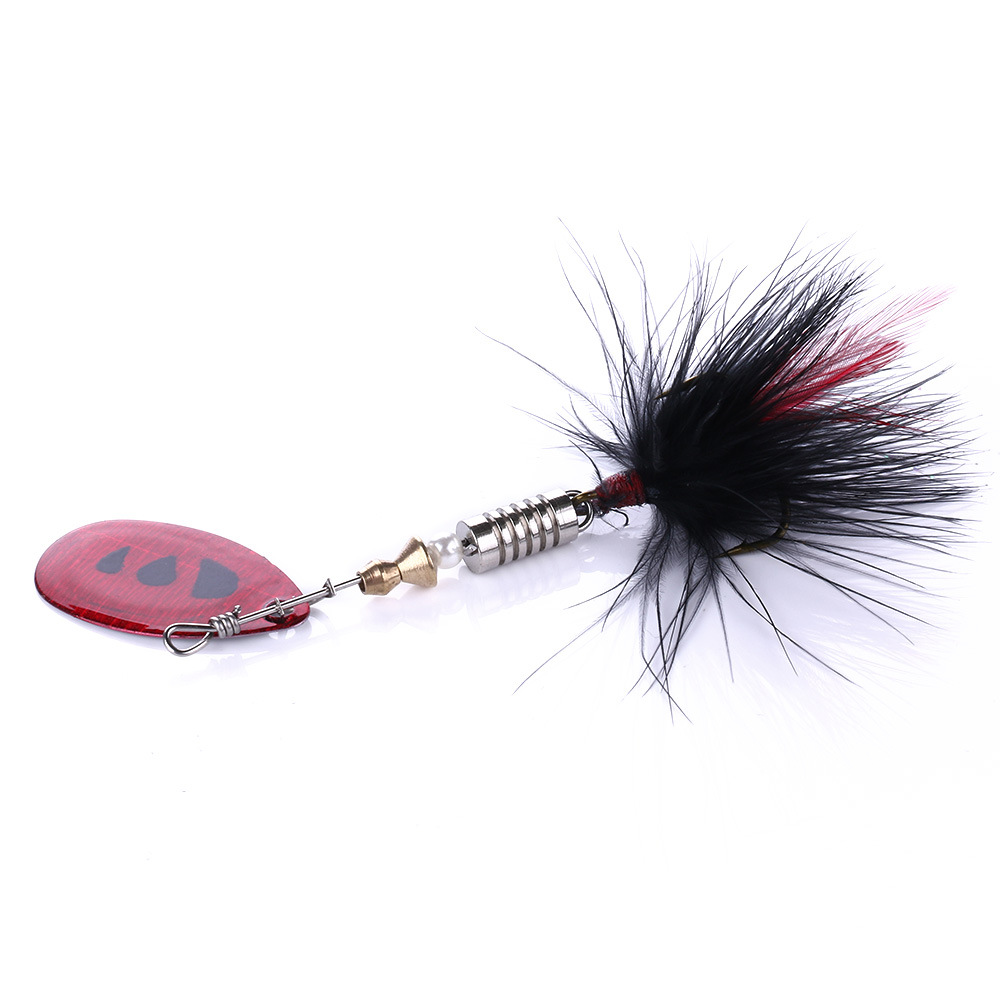 JIA Metal Rotating Sequin Live Bait Fishing Lure with Colorful Feather Hook 7cm 5.5g – Fishing Lure – view 4