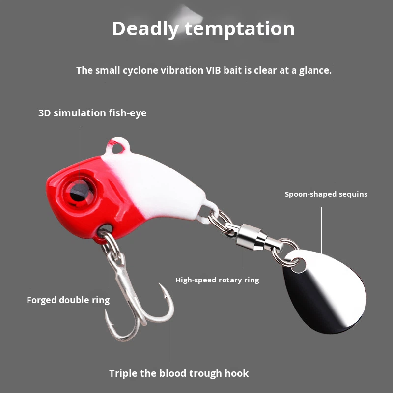 Wholesale Small Whirlwind VIB Mini Iron Plate Vibrating Sequin Lure Simulation Long Casting Freshwater Saltwater Metal Live Bait – Fishing Lure – view 2