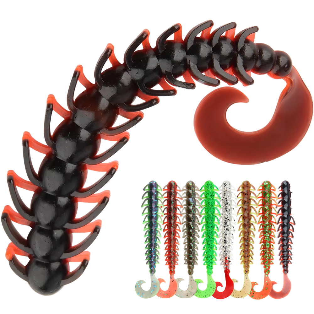 CHEERY Plastic Soft Roll Tail Midwater Bait Worm Lures 6g 110mm Threaded for Trout Bass Saltwater River Float Fishing Hooks – Worms & Grubs – view 1