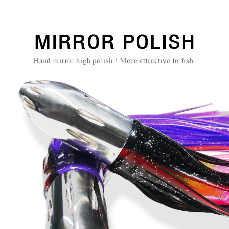 CHEERY High Quality SSLN01 Octopus Squid Skirt Stainless Steel Head Trolling Lure Saltwater Marlin Tuna Big Game Fishing Lures – Metal Lure – view 2