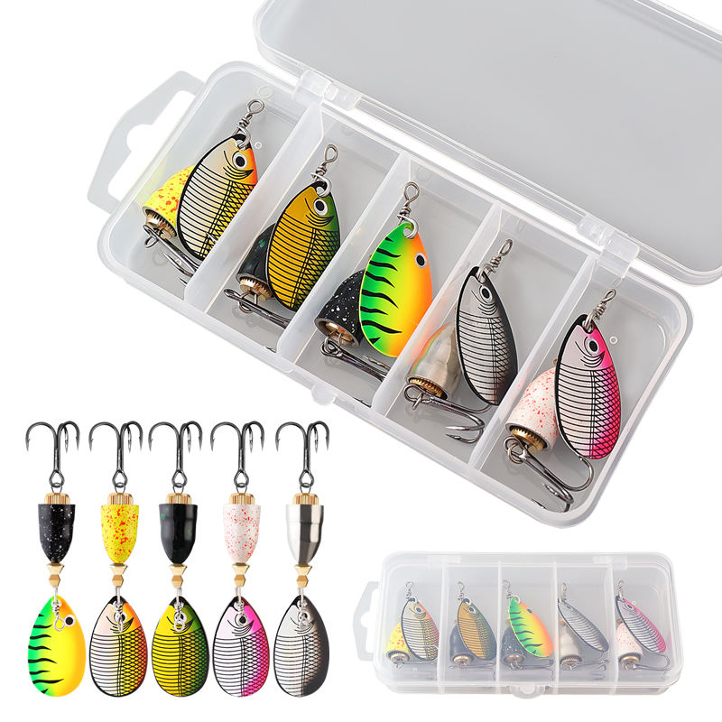 CHEERY 10g Spoon Spinner Fishing Lure Metal Inline Spinning Bait Blade Spoon Lure with Treble Hook for Bass – Metal Lure – view 5