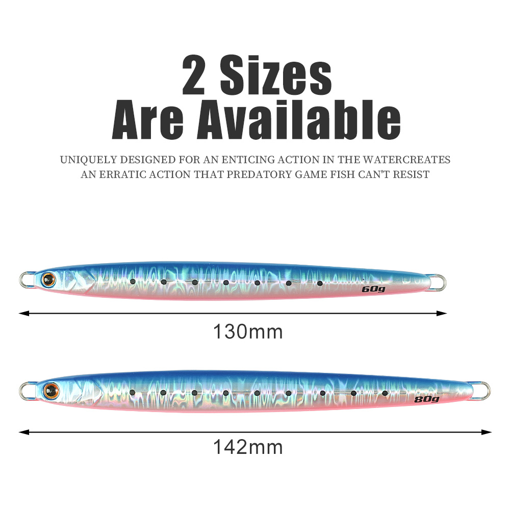 CHEERY 60g 80g Saltwater Fishing Inshore Jigging Hard Lead Casting Metal Slow Pitch Jigs Lures for Kingfish Pesca – Metal Lure – view 2
