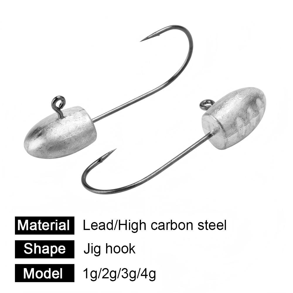 CHEERY 1g 2g 3g 4g Mini Ice Fishing Jig Head Hook Rockfish Barbed Finesse Fishing Hooks Soft Worm Jigging Tackle Bass Trout – Fishhook – view 2