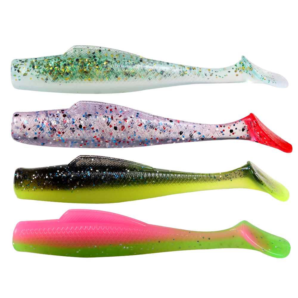 CHEERY TPR 65mm 2.3g 55mm 1.8g Soft Paddle T Tail Fishing Ripple Shad Lure Small Double Color Artificial Swimming Bait – Worms & Grubs – view 5