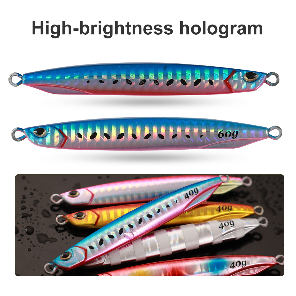 Jigging Pro Luminous Hard Lead Jigging Lure 40g 60g Slow Pitch Jig for Saltwater Sea Fishing Lure Artificial Bait – Metal Lure – view 2