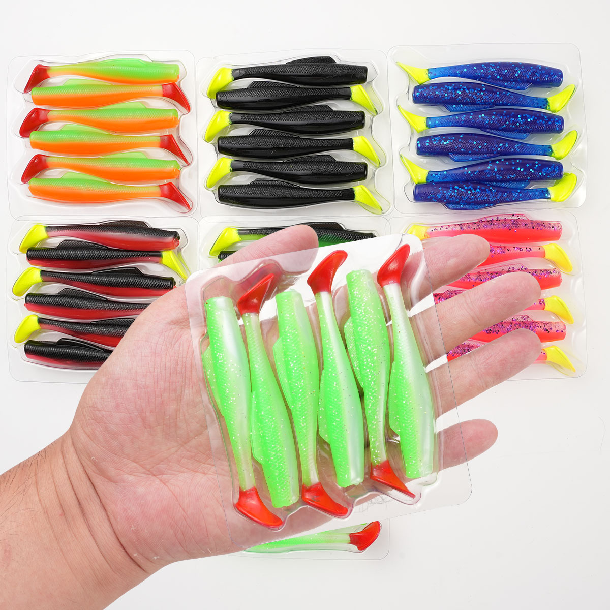 CHEERY 4.8g 6pcs TPR Plastic Floating Water Soft Bait Bionic Fresh Sea Trout Design New Color for Bass Fishing for Freshwater – Worms & Grubs – view 5