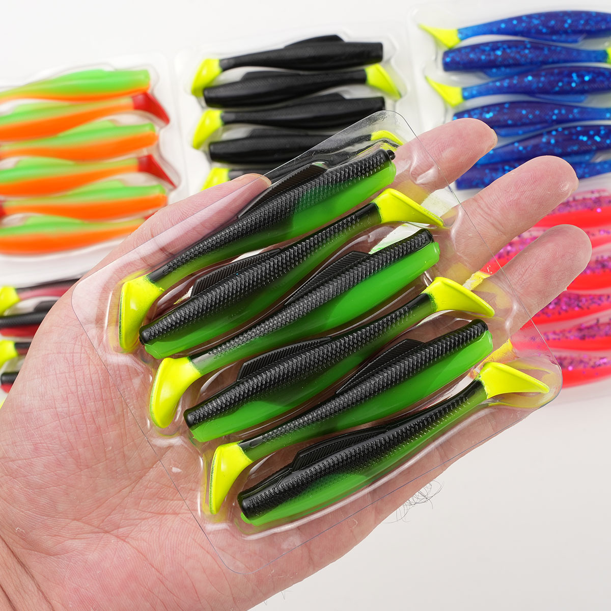 CHEERY 4.8g 6pcs TPR Plastic Floating Water Soft Bait Bionic Fresh Sea Trout Design New Color for Bass Fishing for Freshwater – Worms & Grubs – view 2