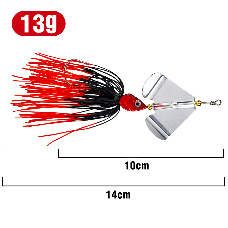 New Drop Shaped Lead Hook in Stock 13g Metal OPP Bag 3D Eyes 13g Artificial Skirt Lure Spinner Baits for River Fishing 5 Colors – Fishhook – view 4