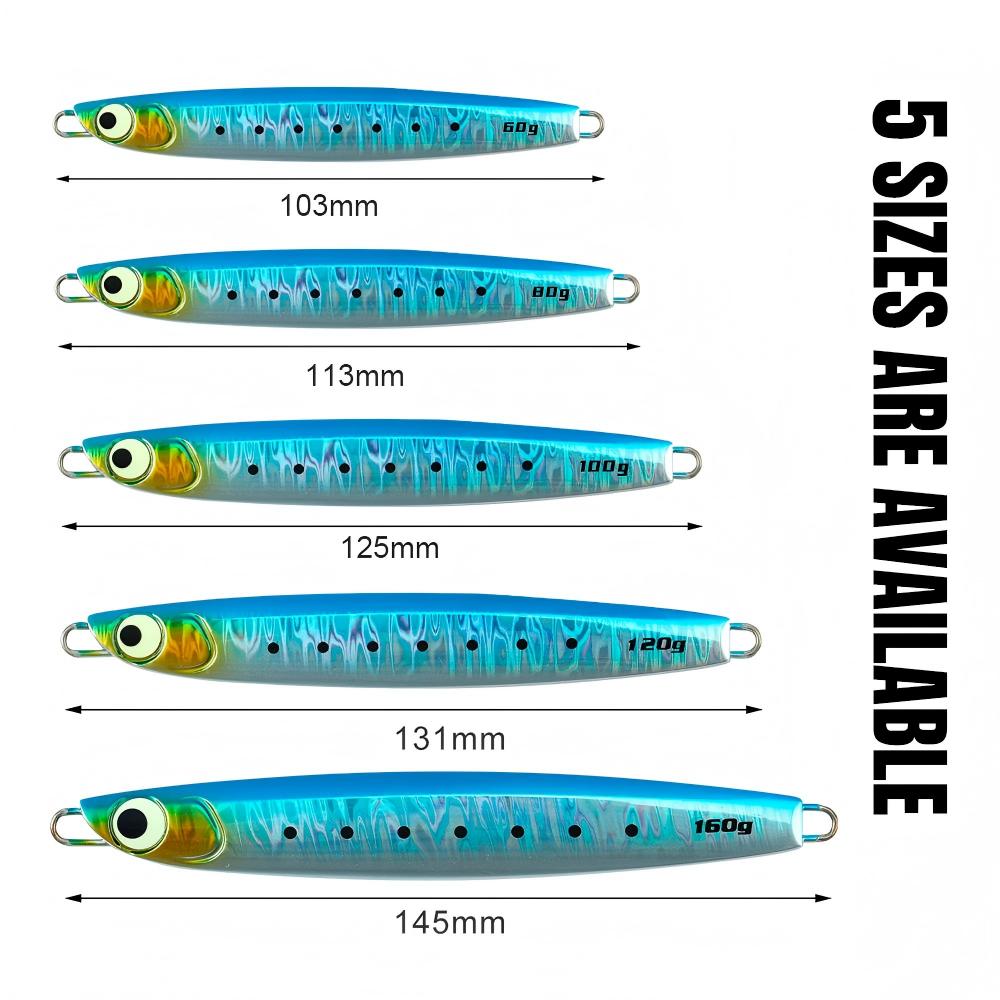 CHEERY Jigging Pro Vertical Long Casting 60g-160g Luminous Saltwater Deep Sea Boat Fishing Jig 3d Metal Jigging Lure – Metal Lure – view 2