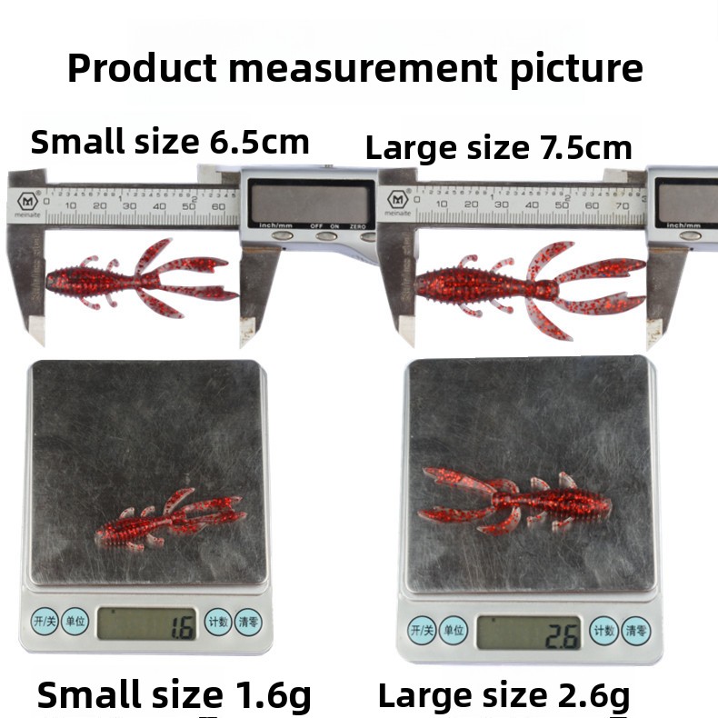 Shrimp-Shaped Soft Worm Floating TPE Fishing Lure Black Pit Mandarin Bass Lure Multilegged Plastic Soft Lures for River Fishing – Soft Lure – view 5