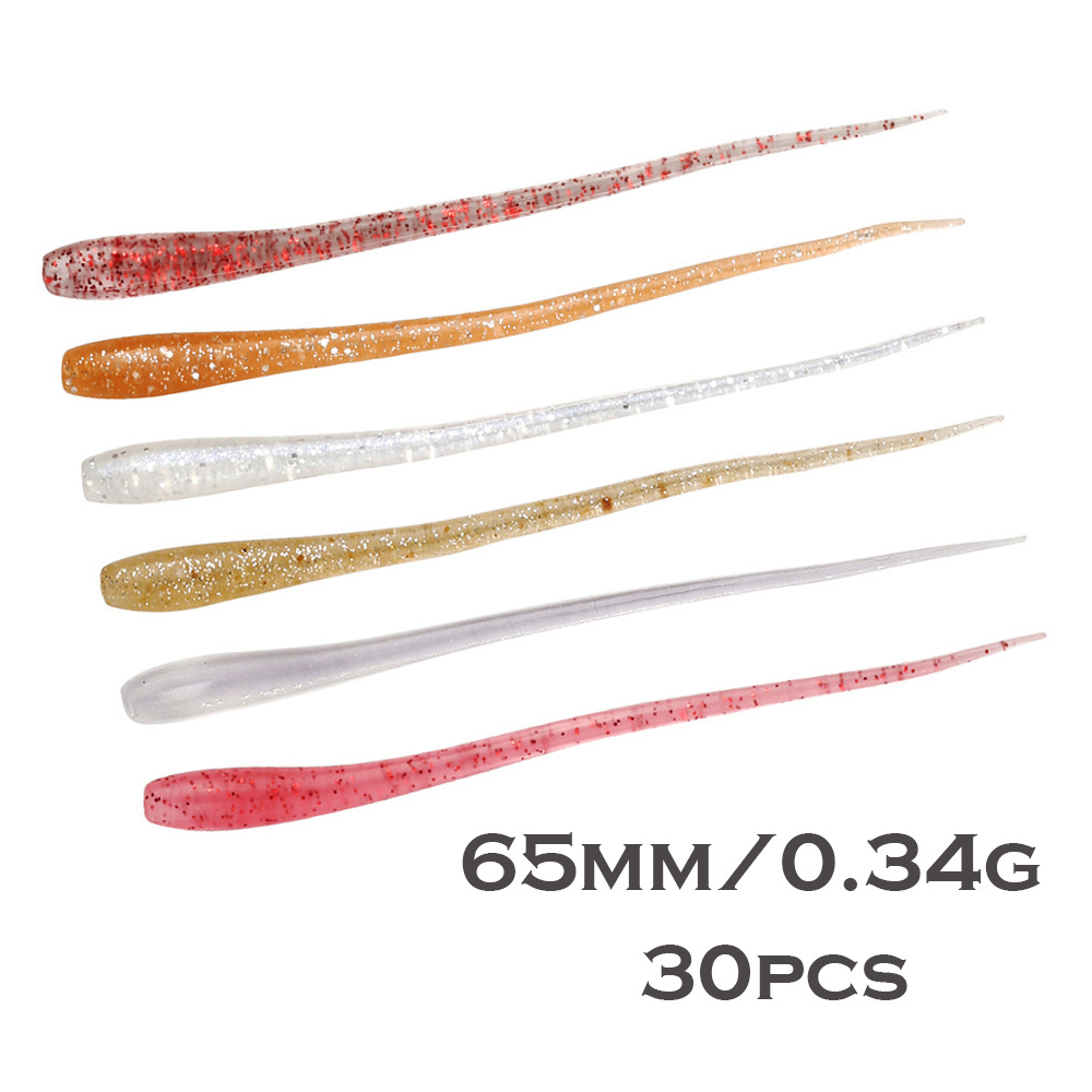 Weihai Factory Straight Tail Soft Fishing Lure TPR Material 6.5cm0.34g Single Tail Pin Tail Artifical Plastic Soft Bait – Worms & Grubs – view 1
