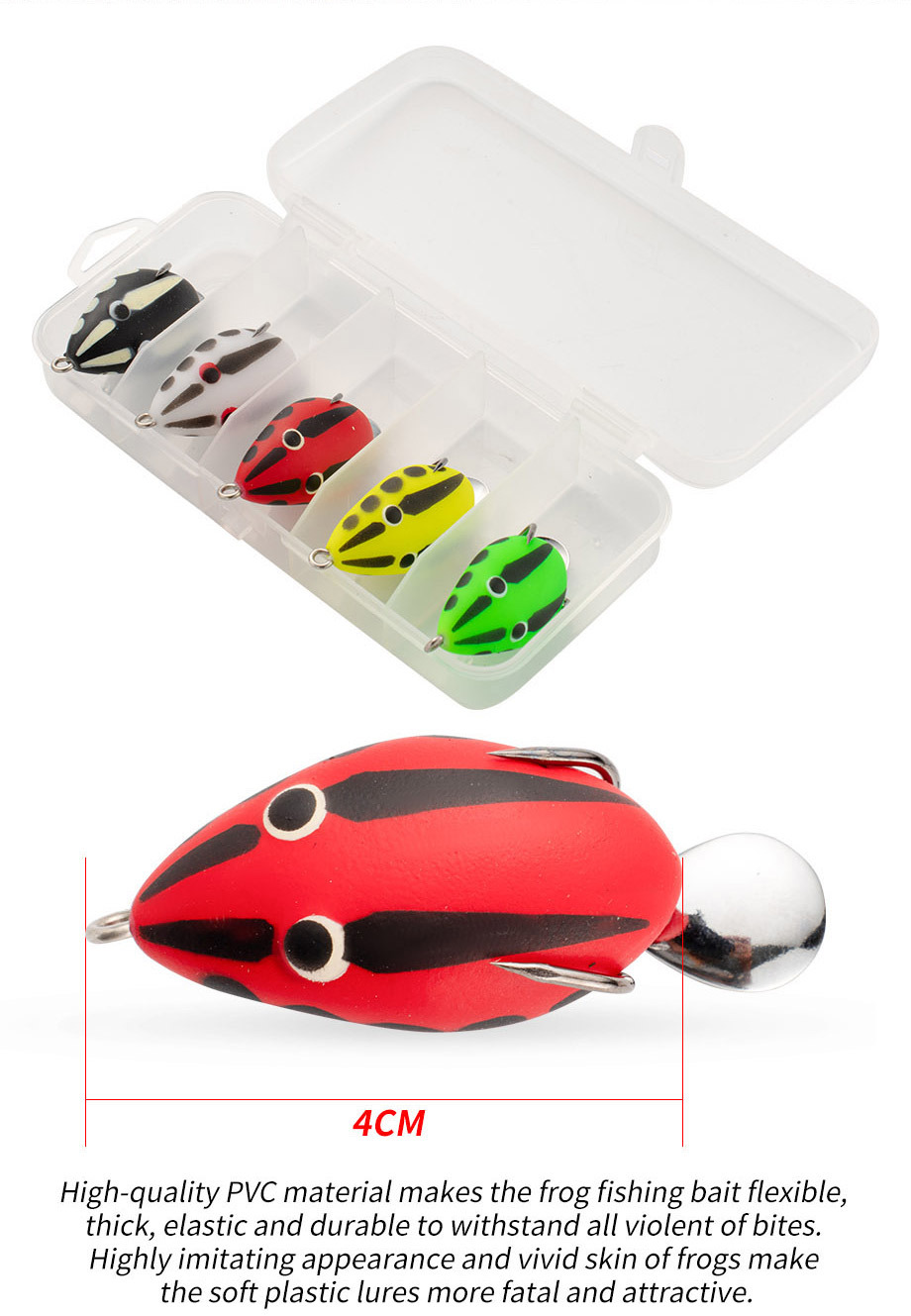 New Design Frog Lure 40mm 5.5g Bait Thailand Style Handmade Mini Ray Sequin Frog Lure – Frog – view 2
