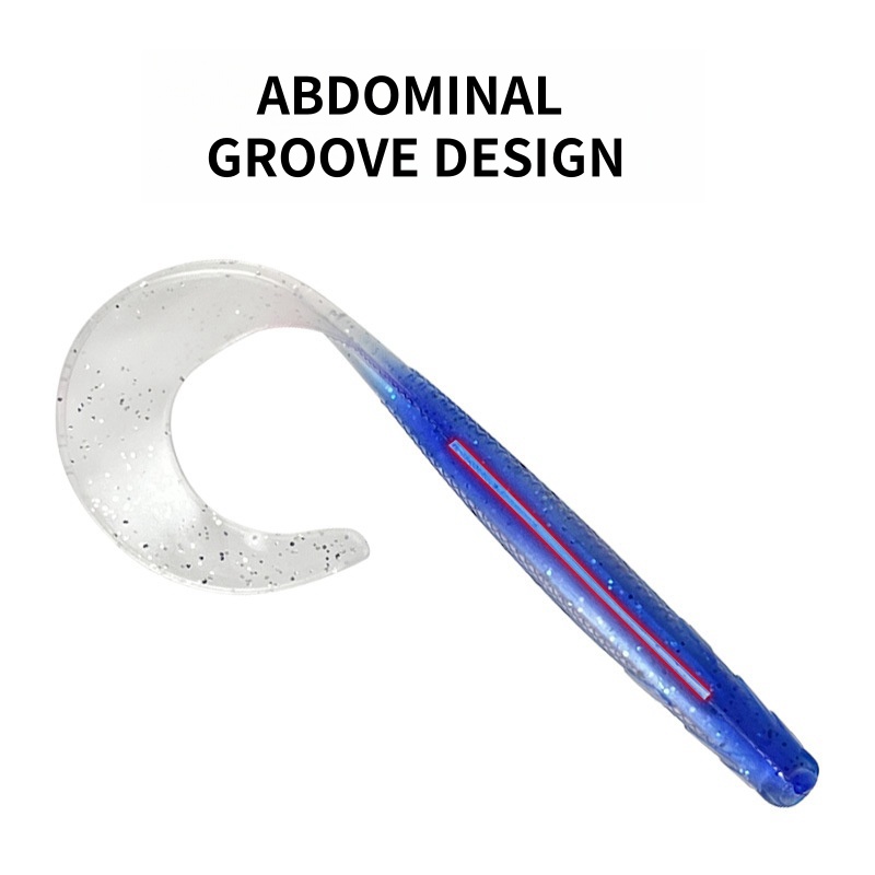 SL083-12cm 7g/pcs High Quality PVC Soft Worm with Growth Tail Swim Bait Fishing Lures for Freshwater Fish Target in Rivers – Worms & Grubs – view 4
