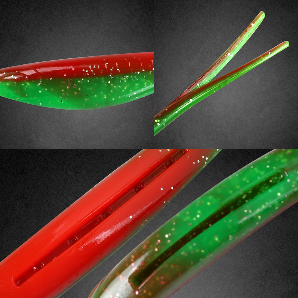 180mm 18g Drop Shooting Soft Bait V-shape Split Tail Fishing Lure Swimbait Worm Freshwater Bass Fishing Tackle – Worms & Grubs – view 3