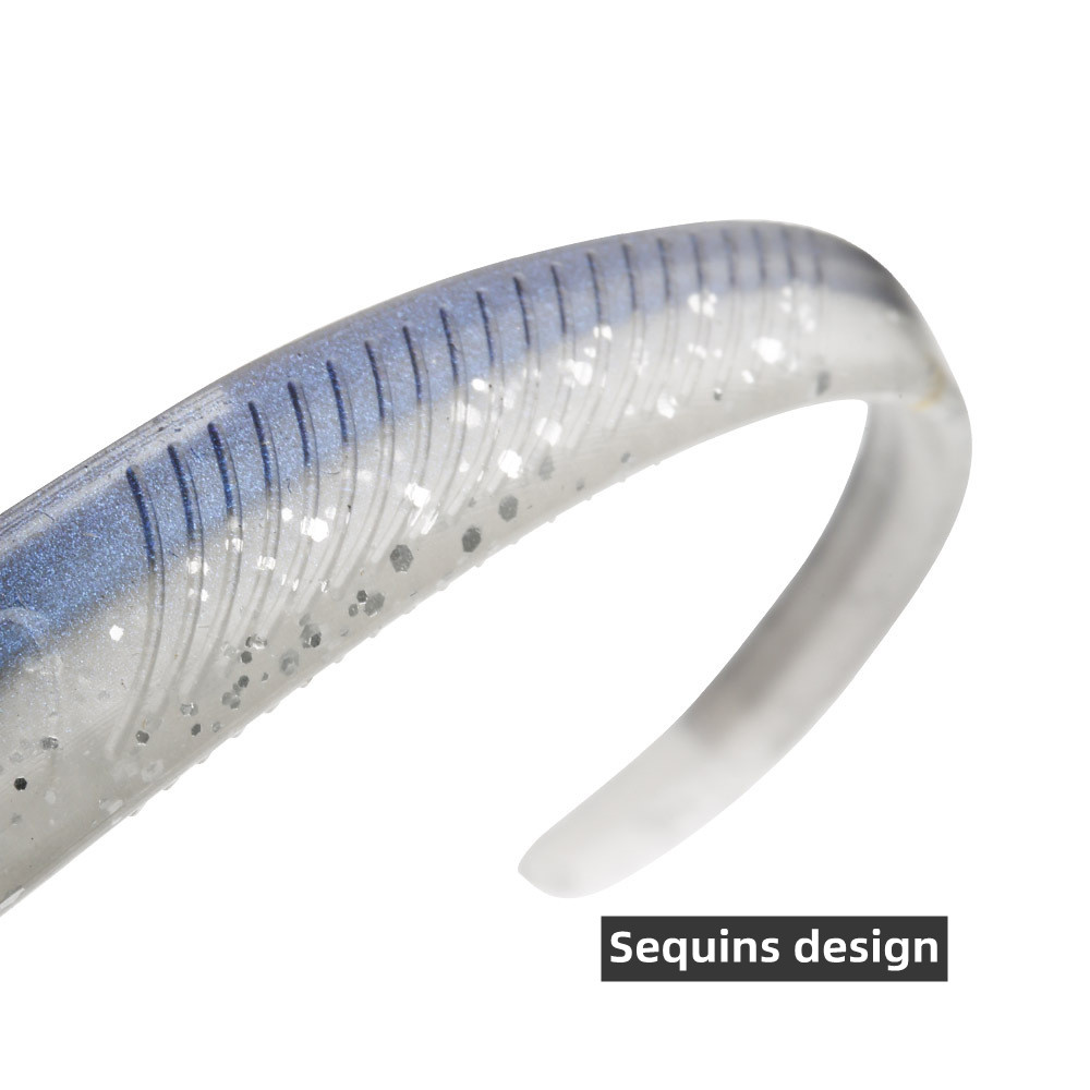 Cheery 125mm 3.8g 3" Needle Tail Slow Sinking Silicone Trout Worm Artificial Soft Bait Fishing Lure for Sea & Earth Worm – Worms & Grubs – view 4