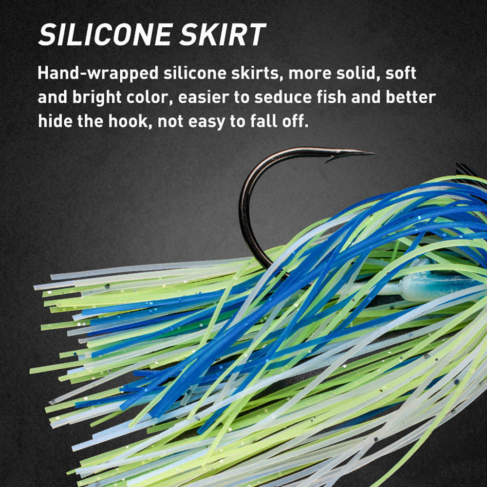 JOHNCOO 12G/15G Fishing Bait Beard Skirt Lure Spinner Baits Buzzbait Wobbler Chatter Bait for Bass with Swim Jig Blades Pesca – Metal Lure – view 4