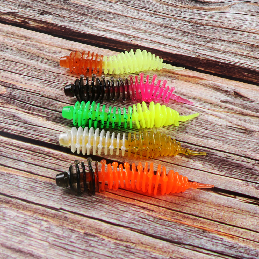 SL098 Factory Wholesale Soft Lure 5cm 7.5cm Swim Bait Fishing Lures Durable PVC Bass Sea Bass Salmon Lake Needle Tail Design – Worms & Grubs – view 1