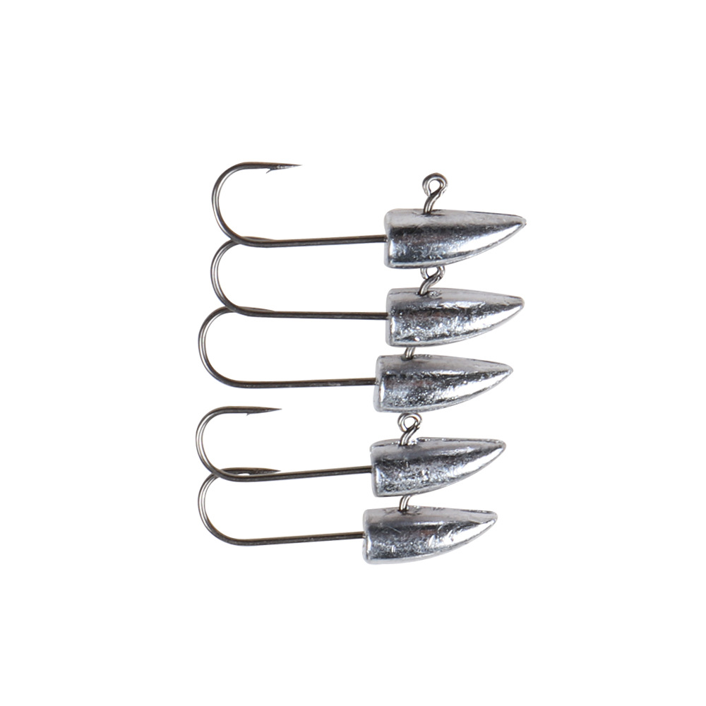Factory OEM 1g 1.5g 2g 3g 10pcs/bag Rock Fish Bent Bulk Fishing Bullet Jig Head Hook – Fishhook – view 1