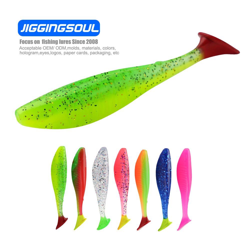 SL088-7PCS Hot Sale New Arrival 8cm/5g High Elasticity Soft T-tail Soft Fish Soft Worm Stretchable Lure Bite Resistant – Worms & Grubs – view 1