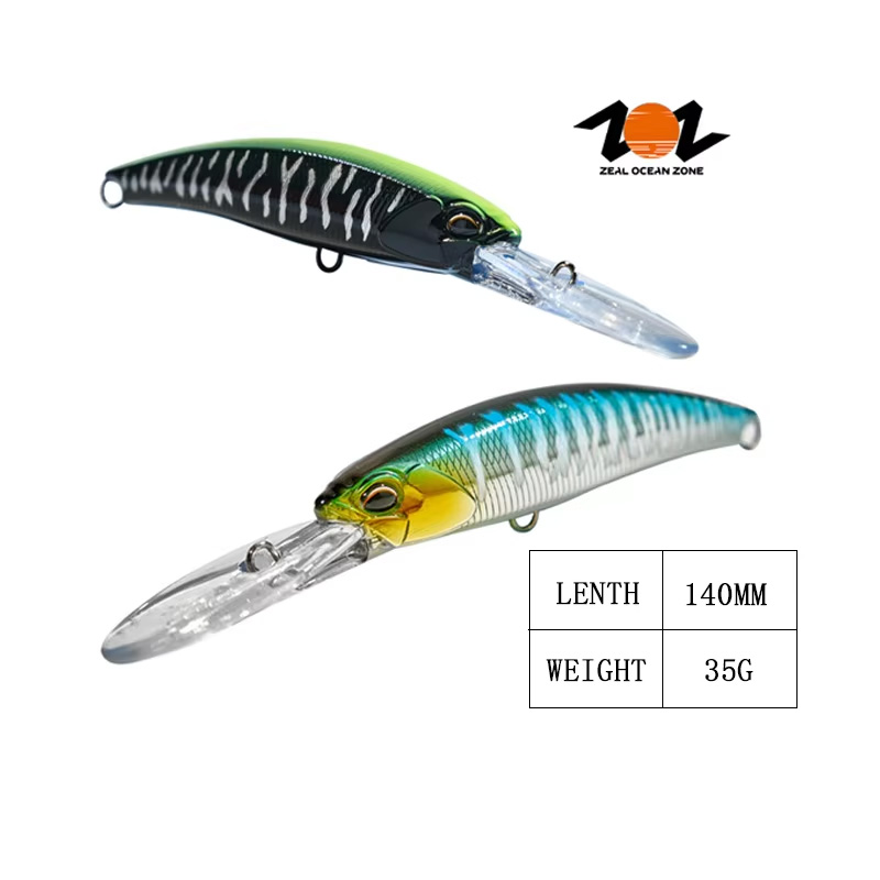 ZOZ High Quality 140mm 35g Floating Artificial ABS Printed Minnow Lure Hooks for Ocean Boat Mackerel Bass Tuna Topwater Fishing – Minnow – view 1