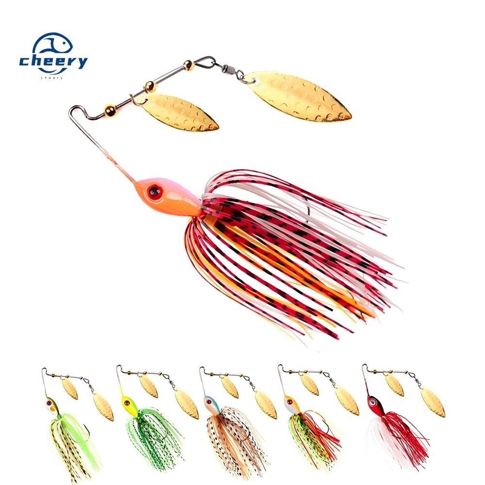 CHEERY 7.5g 22cm Gold Shiner Spinnerbaits Luminous Colorful Skirts Metal Jig Head for Freshwater Saltwater Fishing Rivers Lakes – Metal Lure – view 1