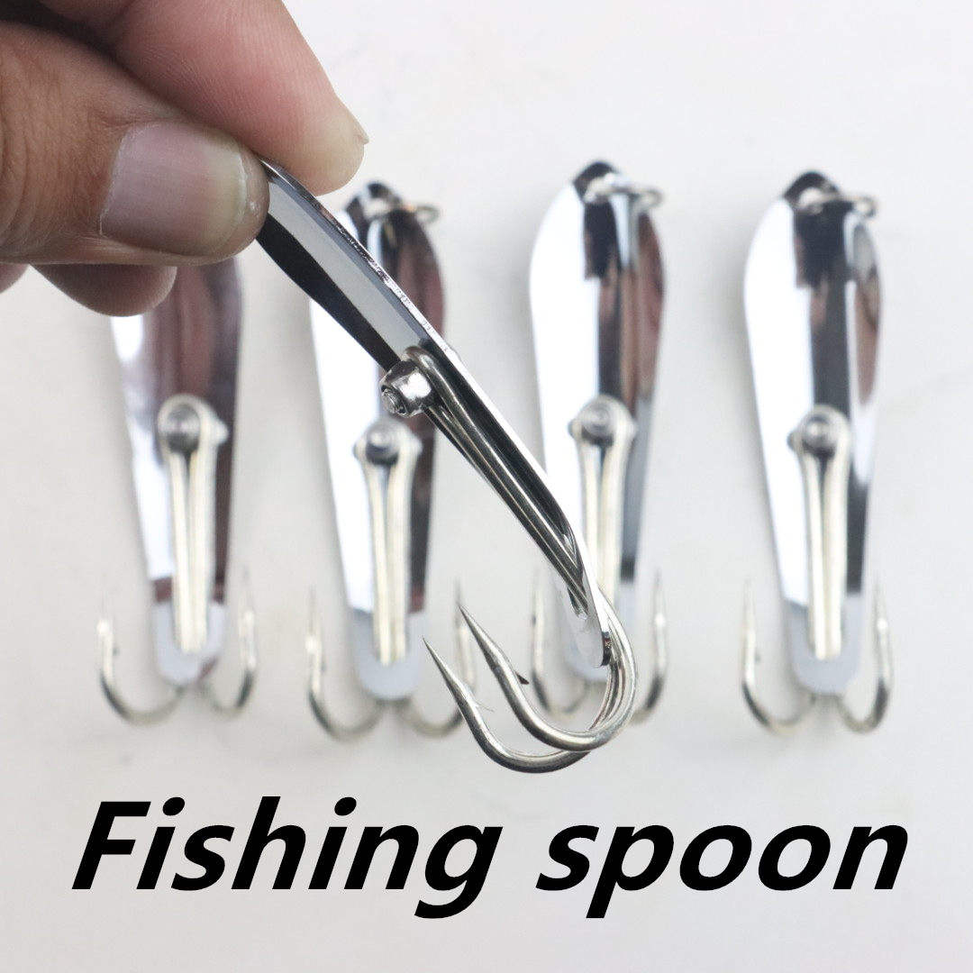 CHEERY XX-057 Stainless Steel Casting & Trolling Fishing Spoon Lure for Bonefish Bass Carp-with Hooks Reservoir/Pond & Ocean Use – Metal Lure – view 2