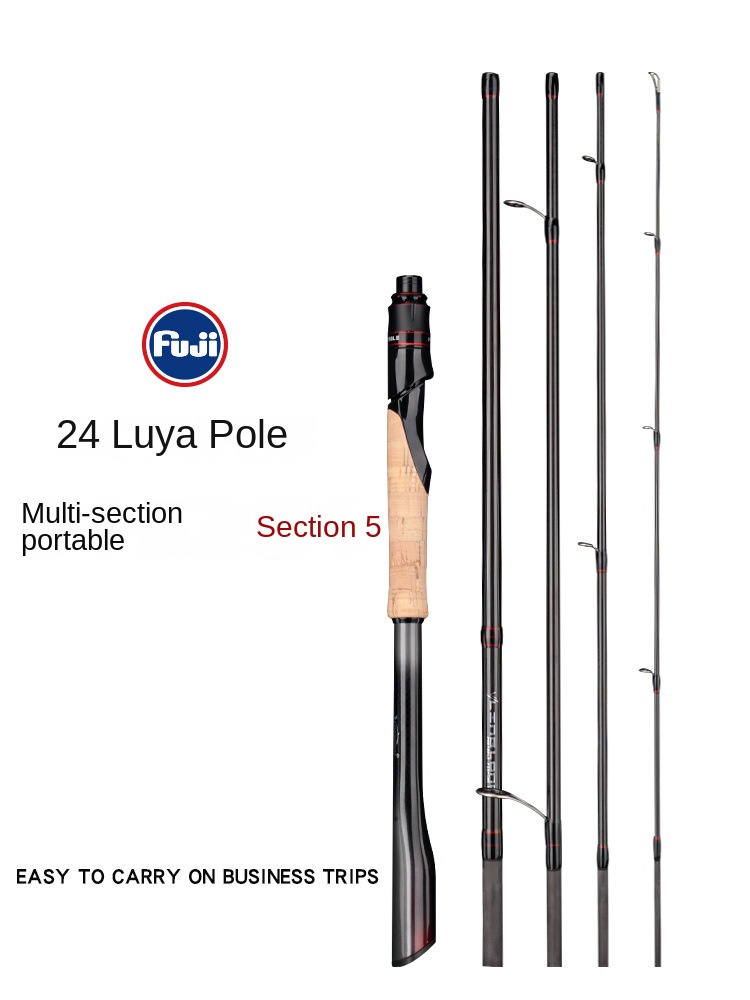 Carbon Universal Luya Five-Section Portable Multi-Length Lure Fishing Rod Full Set Medium Fast Action Cork Handle River/Stream – Fishing Rod – view 2