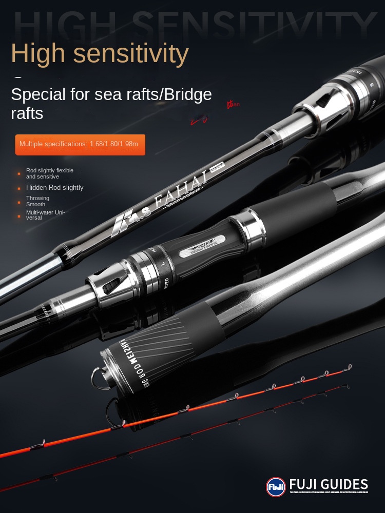New Carbon Sea Raft Rod Soft Tune Fuji Guides Offshore Boat Use Octopus Far Cast Shore Fishing Weihai Wholesale 150g 2-Piece – Fishing Rod – view 2
