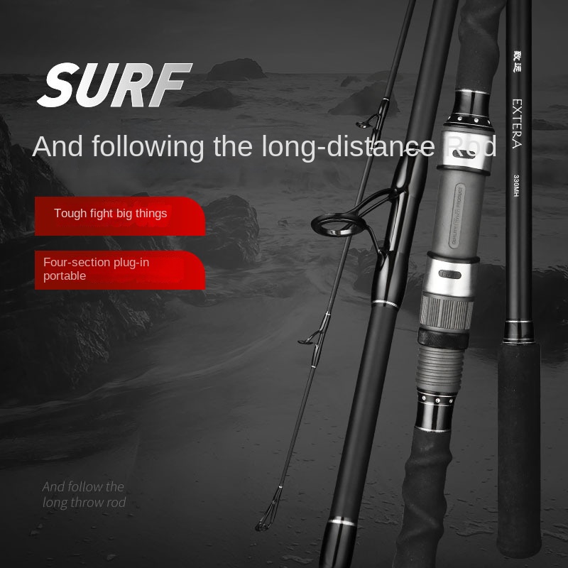 CHEERY Ocean Beach Long-distance Cast Rod Carbon Super-hard Anchor Rod 3.6 Meters 4.2 Meters Plug Fishing Rod 4 Sections – Fishing Rod – view 3