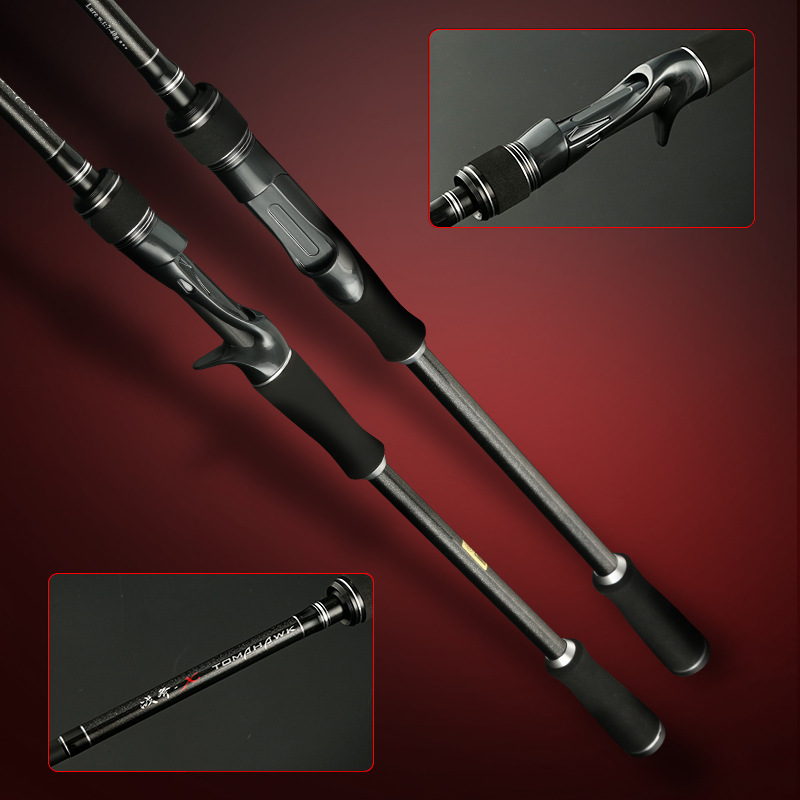 CHEERY Super Hard Straight Handle Carbon Lure Rod for River Fishing 1.83m-2.4m Sizes Light Thunder Black Factory Wholesale – Fishing Rod – view 3