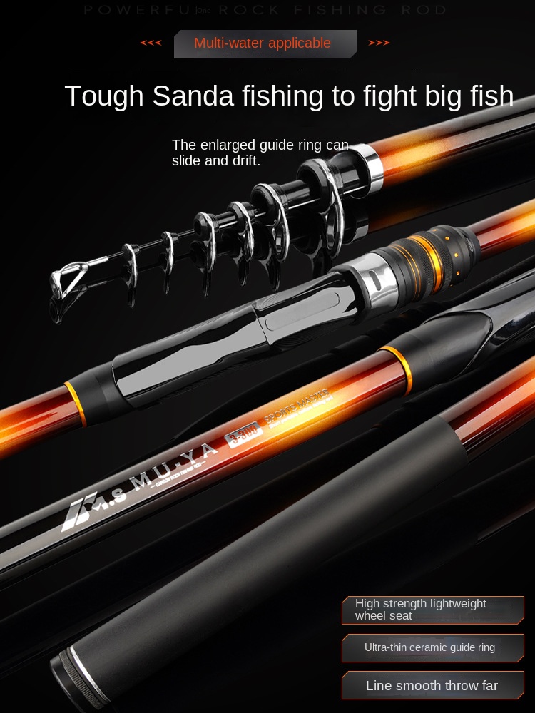 CHEERY Carbon Rock Fishing Rod XY-YG-11 Model Long Cast Soft Tail Telescopic Road Sliding Large Guide Ring Sea Fishing Shore – Fishing Rod – view 2