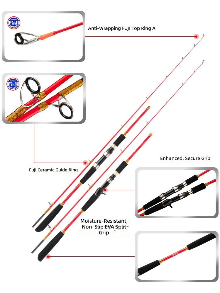 CHEERY Sea Fishing Offshore Small Boat Raft Pole Carbon Fuji Guide Ring Solid Light Weihai Factory Wholesale – Fishing Rod – view 4