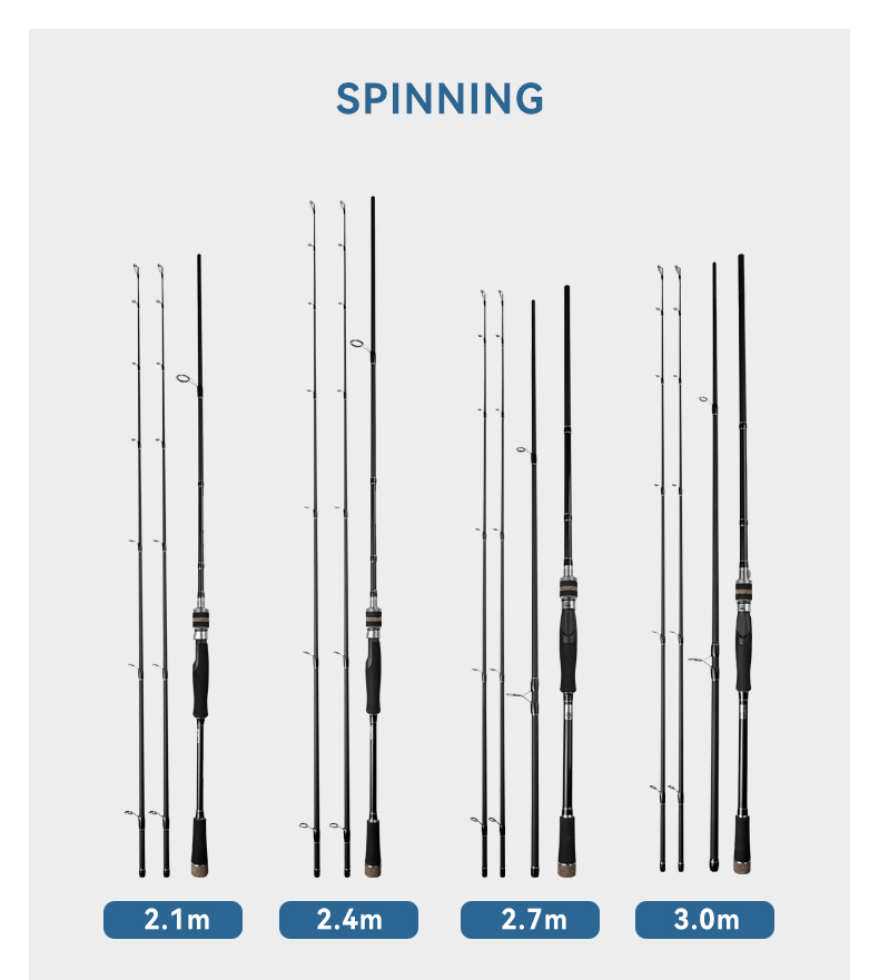 CHEERY Two Tip Telescopic Carbon Fast Action EVA Handle Lake Fishing Rod HM 2.1M-3M Casting & Spinning – Fishing Rod – view 3