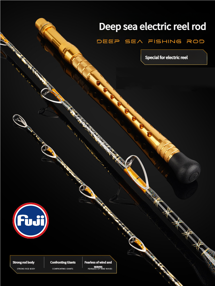CHEERY1.68m 1.8m 1.98m 2.1m 2.4m 2.7m 2 Sections Metal Handle Fuji Guide Rings Power Super Hard Mackerel Boat Strong Fishing Rod – Fishing Rod – view 3