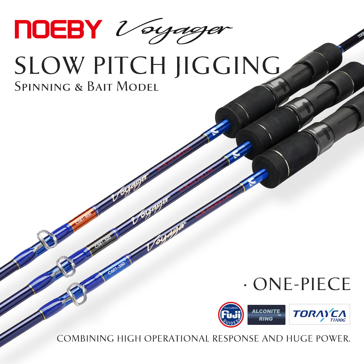 CHEERY Slow Jigging Rods NOEBY Voyager Slow Pitch Jigging 1 Piece Spinning Rod S581-500 Max Drag 25KG Slow Jigging Rods – Fishing Rod – view 2