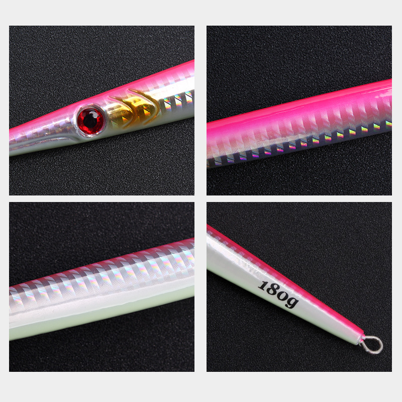 Iron Plate Lead Artificial Hard Bait Lure with Night Glow Laser for Fast Casting Long Cast Fishing Hooks Printed – Metal Lure – view 3