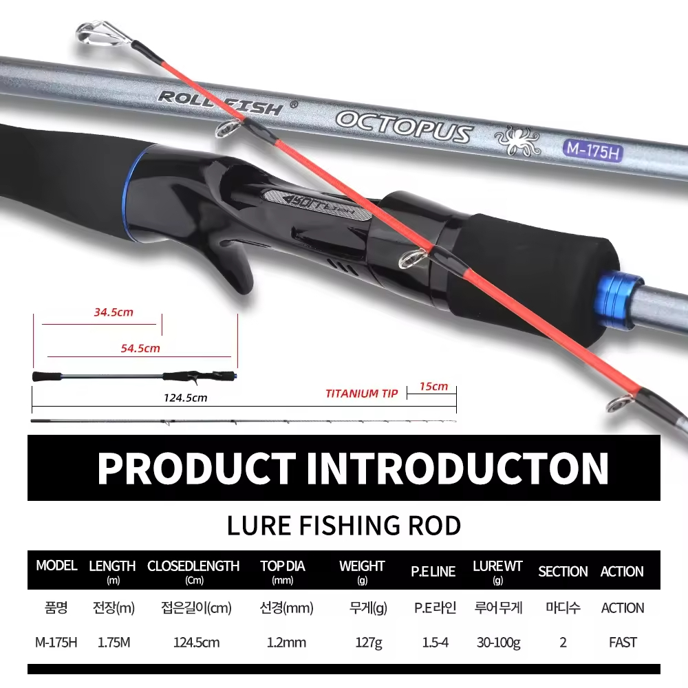 1.75m Ultralight High Carbon EGI Squid Jig Lure Fishing Rod Titanium Tip Bait Casting Octopus Fishing Rod – Fishing Rod – view 2