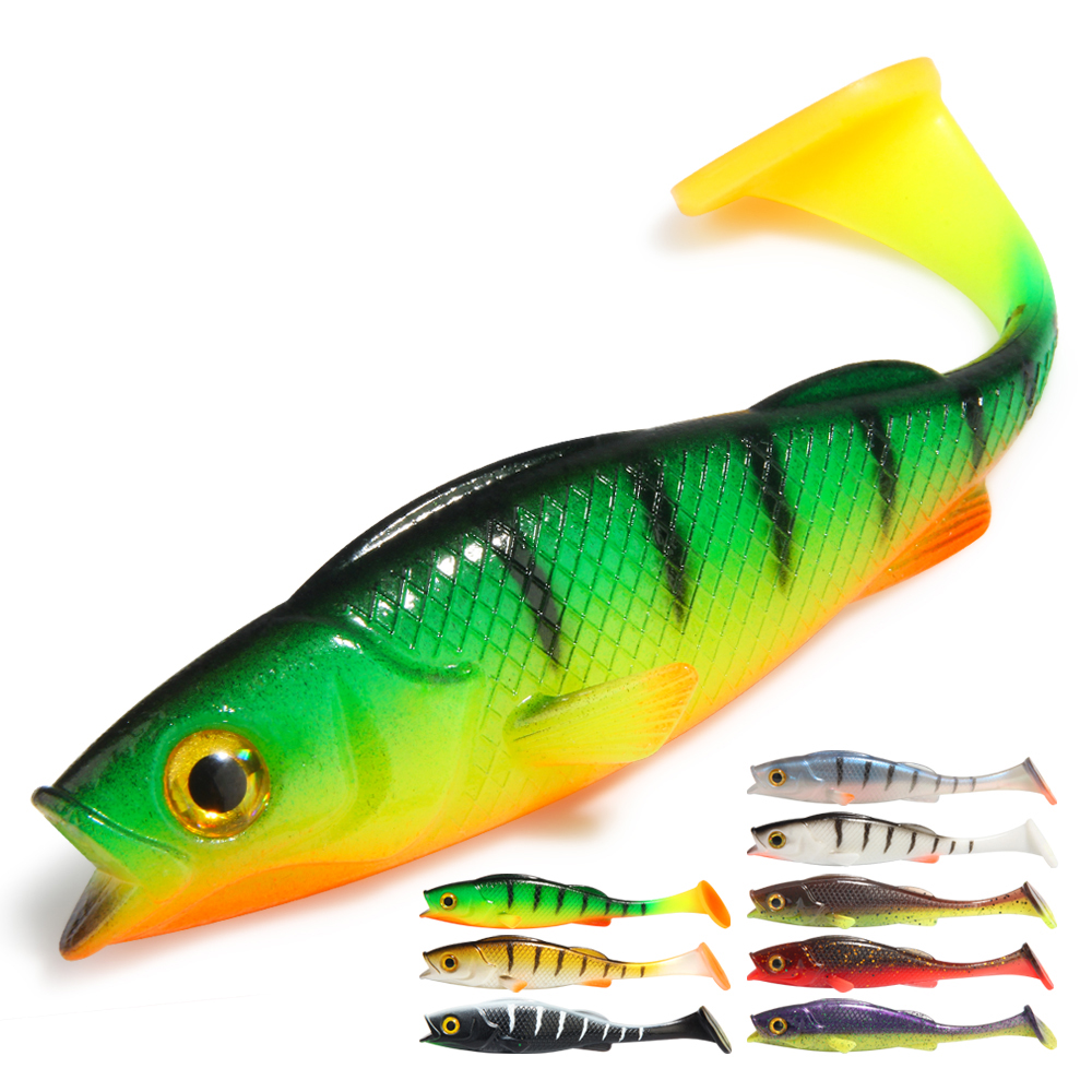 Spinopler Predator Fishing Lure 7cm 11cm 14cm Soft Body T-Tail Swimbait Bass Perch Pike Fishing UV Wobbler Rubber Shad Tackle – Soft Lure – view 1