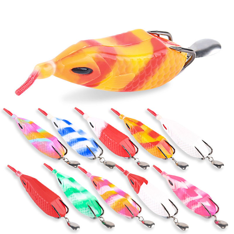 11.5cm/16g Thunder Frog Lure Soft Lure Bionic Floating Rubber Sequin Frog for Trout Sea Bass Fishing – Frog – view 1