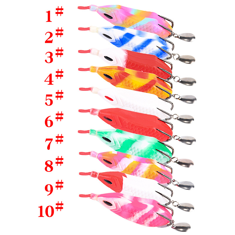11.5cm/16g Thunder Frog Lure Soft Lure Bionic Floating Rubber Sequin Frog for Trout Sea Bass Fishing – Frog – view 2