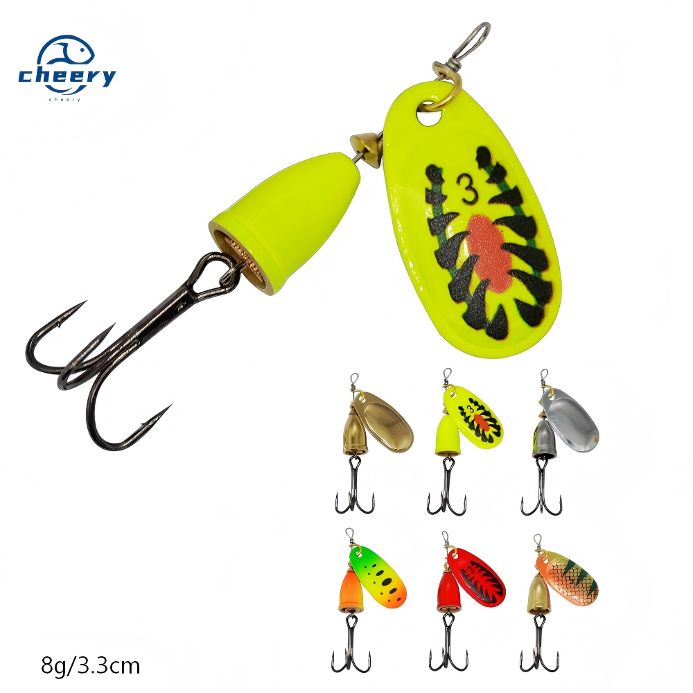 Cheery High Quality 8g 7colors Wholesale Manufacturers Bionic Spoon Fish Lure Brass Sinker Spinner Bait With Treble Hooks – Metal Lure – view 1