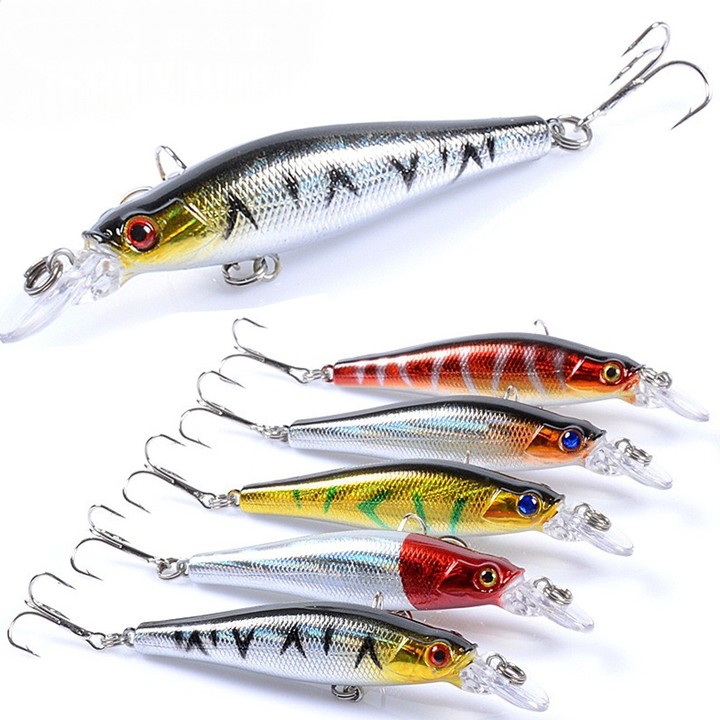 TCE 8.5cm 8.4g Minnow Lure Long Casting Fishing Bait 5 Colors 3D Eyes Bionic Hard Lure with Hooks for Perch Saltwater Fishing – Minnow – view 3
