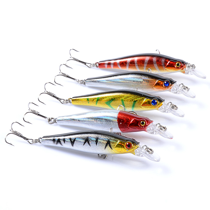 TCE 8.5cm 8.4g Minnow Lure Long Casting Fishing Bait 5 Colors 3D Eyes Bionic Hard Lure with Hooks for Perch Saltwater Fishing – Minnow – view 1