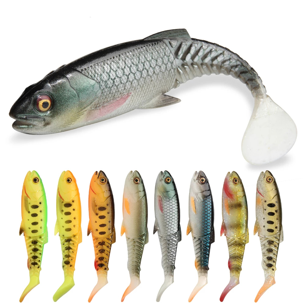 YOUME Soft Fishing Lure Bait Plastic Fishing Wobbler Swimbait for Pike Bass Paddle Tails Silicone Lures Artificial Bait Fishing – Worms & Grubs – view 1