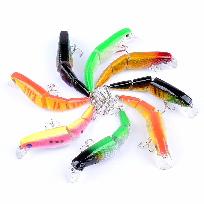 10.5cm 14g Artificial Fishing Bait Hard Minnow Fishing Lure 3 Sections Jointed Lure Multi Sections Fish Plastic Hard Bait – Swimbait – view 3