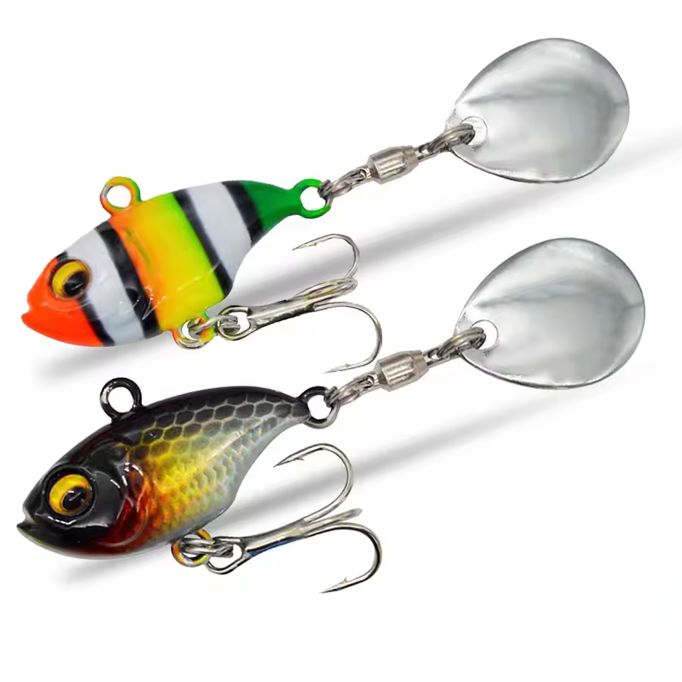 CHEERY New 14g VIB Tail Vibration Bait Spinner Spoon Sinking Lure Fishing Tackle Pesca Spinning Balance Rotating Metal Jig – Metal Lure – view 4