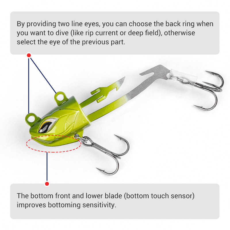 CHEERY 21g/28g Soft Vibration Jig Head Jig Lure with Two Line Eyes, Soft Plastic Bass Fishing Lure Leurre Souple NOEBY – Worms & Grubs – view 5