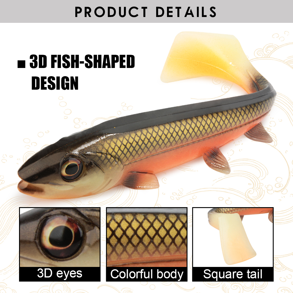 CHEERY Spinpoler FishingLure 14cm/18cm Swimbait Square Tail Soft Shad Artificial Bait Pike Perch Catfish Wobbler Big Game Tackle – Soft Lure – view 3