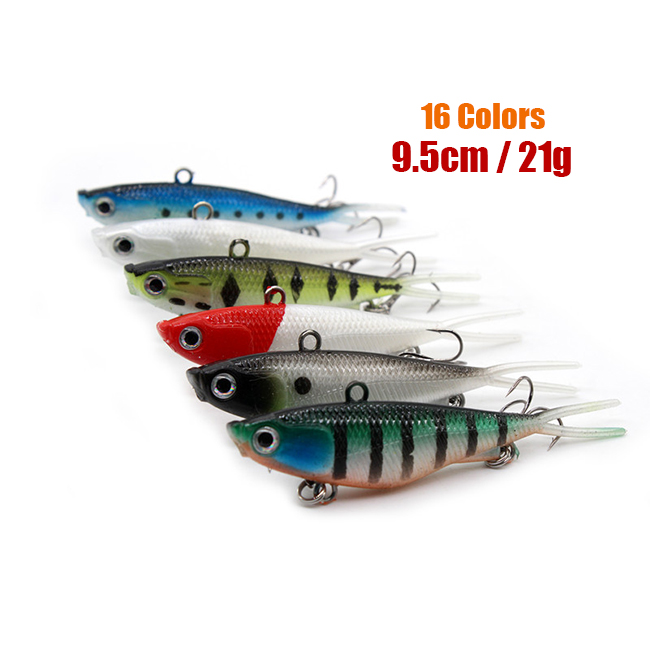 New 16colors 95mm 0.74 oz Vibe Lure Fork Tail Soft Plastic Fishing Lures Super Strength TPR Plastic Vibration Vibe – Soft Lure – view 1